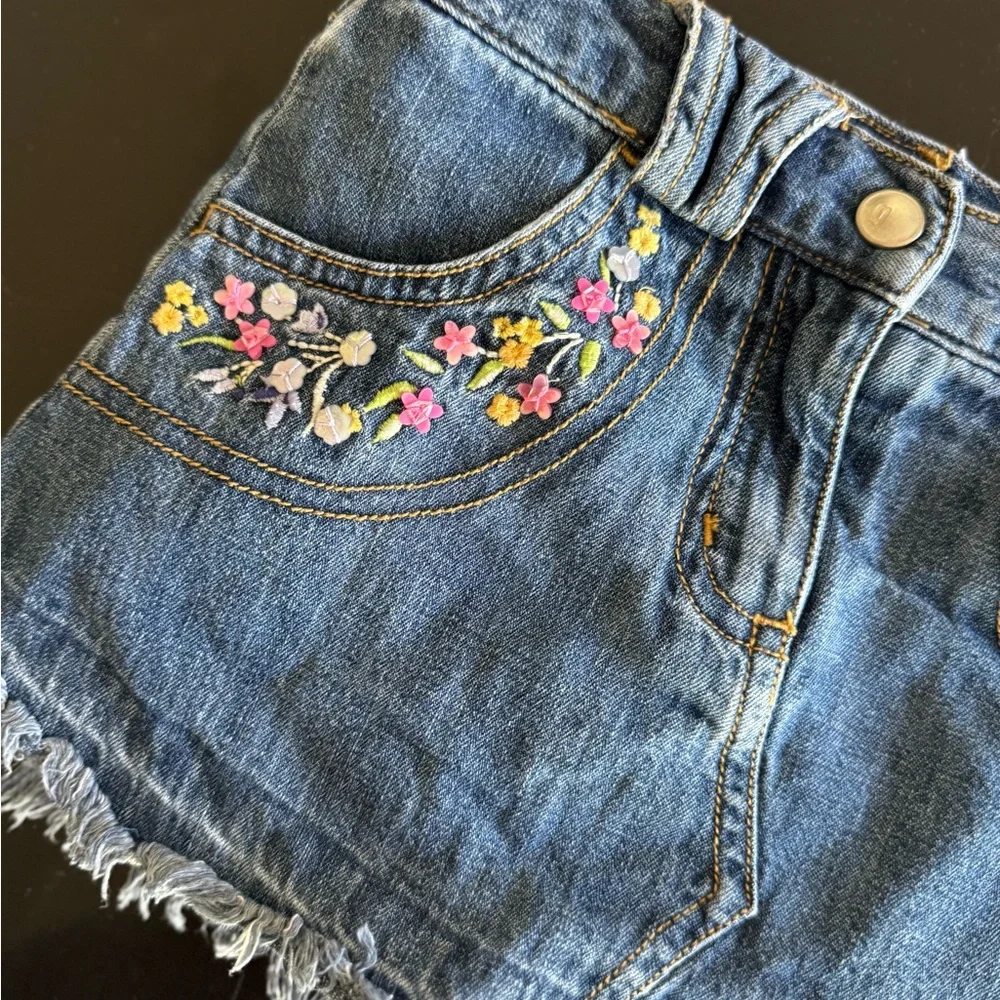 Y2K Embroidered Denim Mini Skirt‎